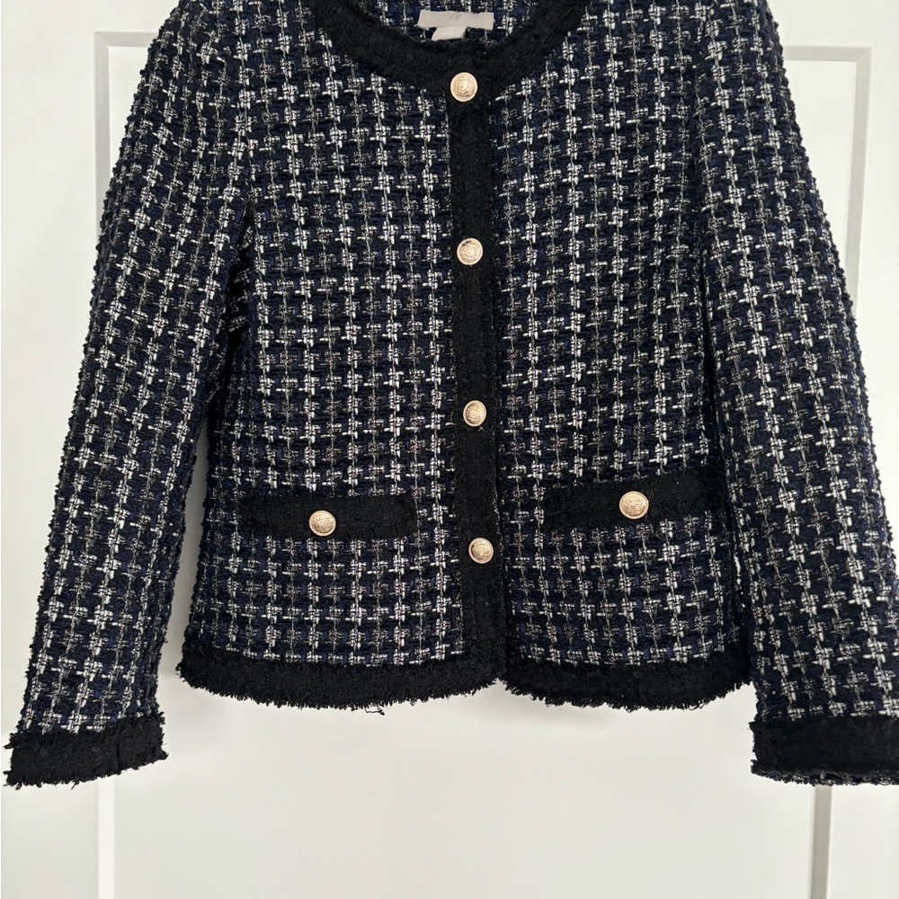 Chic Black and White Tweed Jacket H&M. Perfect condition